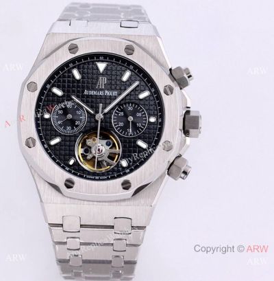 Clone Audemars Piguet Oak Offshore Flying Tourbillon watch 41mm Stainless Steel